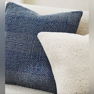 West Elm Caden Woven Pillowcase - 20” x 20” in Indigo